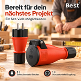 Schukostecker & Schukokupplung Set IP54 16A 250V Außen Garten Stecker Dose