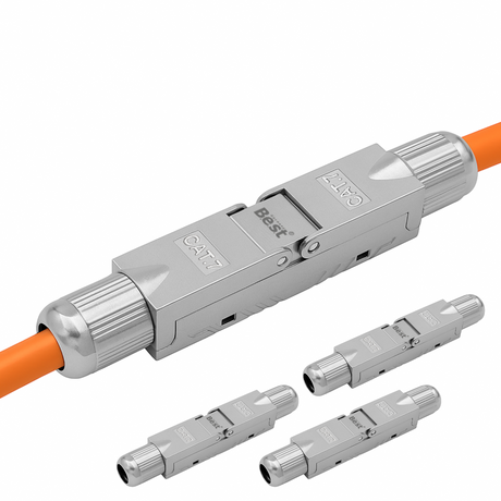 CAT 7 Netzwerkverbinder werkzeuglos STP Kupplung feldkonfektionierbar für Ethernetkabel Verlegekabel LAN Kabel Kabelverbinder