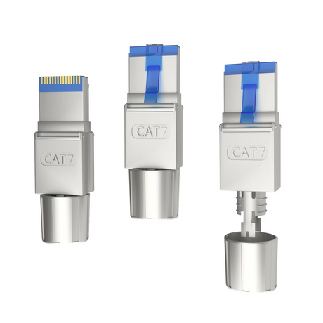 CAT 7 Netzwerkstecker gewinkelt RJ-45 Gigabit für Patchkabel Verlegekabel Cat 7 LAN
