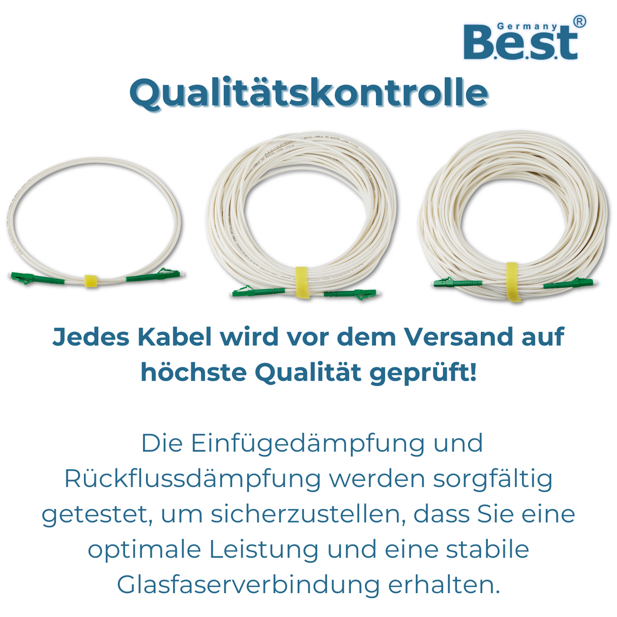 Glasfaserkabel 0,5-100M Simplex LC/APC - LC/APC LSZH Patchkabel LWL 3,00mm Patchcord