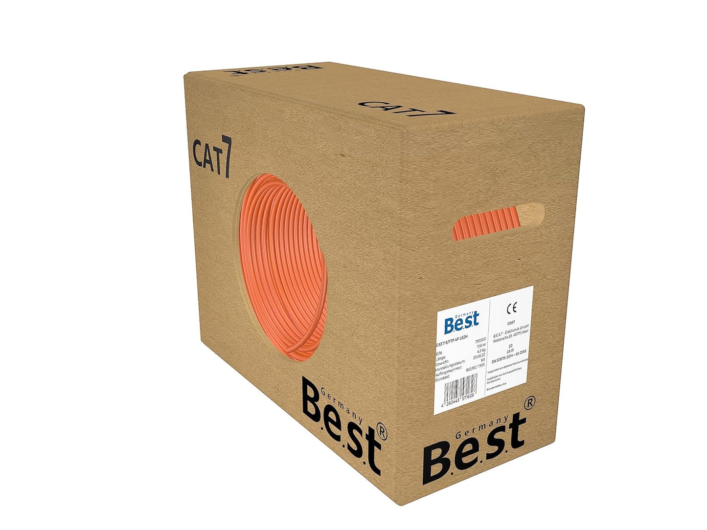 CAT 7 Verlegekabel 50m Duplex Gigabit Netzwerkkabel KUPFER