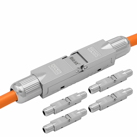 CAT 7 Netzwerkverbinder werkzeuglos STP Kupplung feldkonfektionierbar für Ethernetkabel Verlegekabel LAN Kabel Kabelverbinder