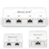 CAT 7 & CAT 8 Netzwerkdose Aufputz mit RJ45 Keystone | 1–4 Port