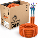 Câble réseau duplex CAT 7 100M Câble d'installation Cuivre Câble LAN Câble Ethernet S/FTP 10 Gbit/s Cat 7 Câble de données en cuivre pur PoE+ Câble de données LSZH
