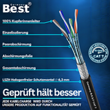 CAT 7 500M Simplex Erdkabel Netzwerkkabel Outdoorkabel LAN Kabel Ethernetkabel S/FTP 10 Gbit/s Kat 7 reines Kupfer PoE+ LSZH Datenkabel