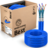 Câble réseau duplex CAT 8 100M Câble d'installation en cuivre Câble LAN Câble Ethernet S/FTP 40 Gbit/s Cat 8 Câble de données en cuivre pur PoE++ Câble de données LSZH