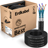 Câble réseau extérieur duplex 100m CAT 8 Câble d'installation sans halogène Câble de pose 40 Gbit/s Câblage CAT8 Câble de données réseau CAT8.1 LAN