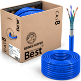 Câble réseau 200M CAT 8 câble de pose en cuivre Câble LAN Câble Ethernet S/FTP 40 Gbit/s Cat 8 câble de données en cuivre pur PoE++ Câble de données LSZH Simplex