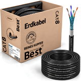 Câble réseau CAT 8 200M Simplex Câble d'extérieur Câble LAN Câble Ethernet S/FTP 40 Gbit/s Cat 8 Cuivre pur PoE++ LSZH Câble de données
