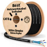 Câble réseau extérieur CAT 8 de 500m Câble de pose sans halogène Câble d'installation 40 Gbit/s Câblage CAT8 Câble de données réseau CAT8.1 LAN