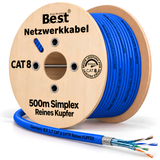 500M Câble réseau CAT 8 Câble d'installation en cuivre Câble LAN Câble Ethernet S/FTP 40 Gbit/s Cat 8 Câble de données en cuivre pur PoE++ LSZH Câble de données Simplex