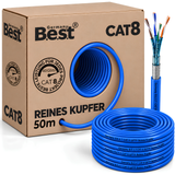 Câble réseau 50M CAT 8 câble d'installation cuivre câble LAN Ethernet S/FTP 40 Gbit/s Cat 8 cuivre pur câble de données PoE++ LSZH câble de données Simplex