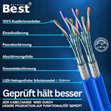Câble Réseau Duplex 50M CAT 8 Câble de Pose Cuivre Câble LAN Câble Ethernet S/FTP 40 Gbit/s Cat 8 Câble de Données en Cuivre Pur PoE++ Câble de Données LSZH