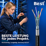 Câble réseau CAT 8 200M Simplex Câble d'extérieur Câble LAN Câble Ethernet S/FTP 40 Gbit/s Cat 8 Cuivre pur PoE++ LSZH Câble de données
