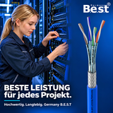 Câble réseau 200M CAT 8 câble de pose en cuivre Câble LAN Câble Ethernet S/FTP 40 Gbit/s Cat 8 câble de données en cuivre pur PoE++ Câble de données LSZH Simplex