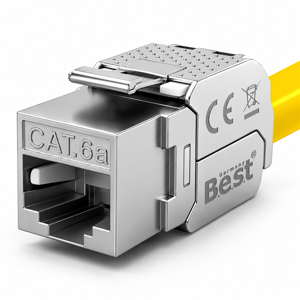 CAT6a Keystone Netzwerkmodul RJ45 – High-Speed Keystone Buchse, werkzeugfreie Montage, 10 Gbit/s, STP geschirmt, vergoldete Kontakte, kompatibel mit AWG 22–26 & Patchpanel/Netzwerkdosen