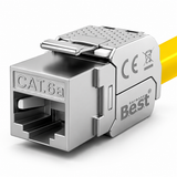 CAT6a Keystone Netzwerkmodul RJ45 – High-Speed Keystone Buchse, werkzeugfreie Montage, 10 Gbit/s, STP geschirmt, vergoldete Kontakte, kompatibel mit AWG 22–26 & Patchpanel/Netzwerkdosen