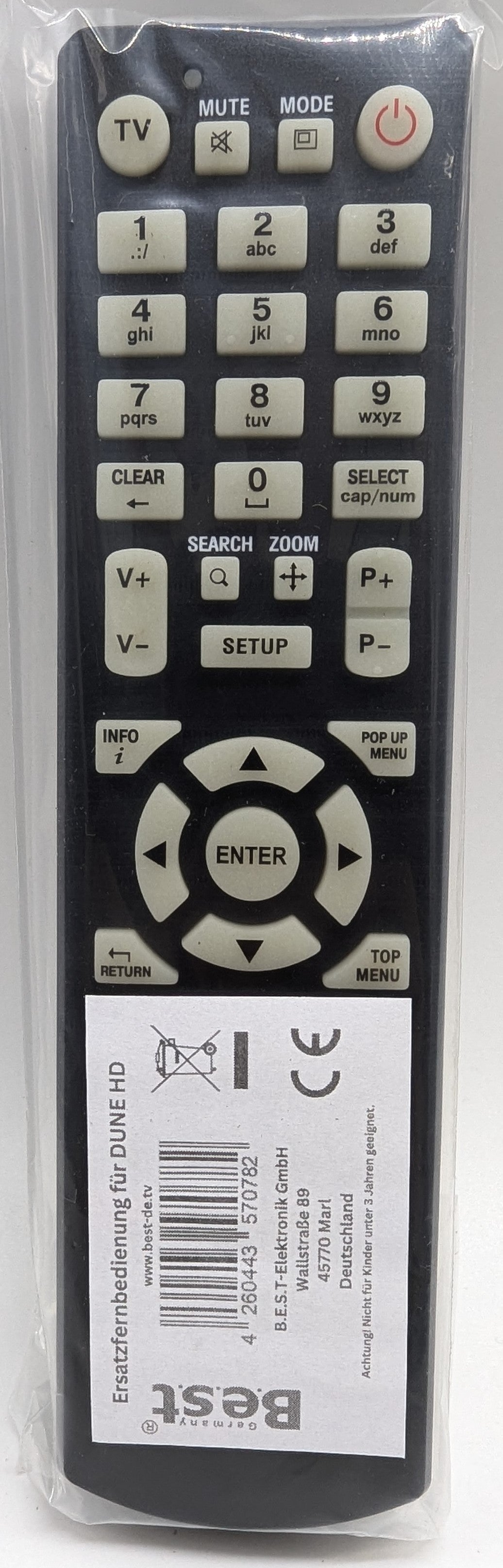 Télécommande de remplacement pour Dune HD