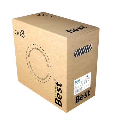 100m CAT 8 Outdoor Netzwerkkabel Verlegekabel Halogenfrei Installationskabel 40 Gbit/s CAT8 Verkabelung Netzwerk Datenkabel CAT8.1 LAN