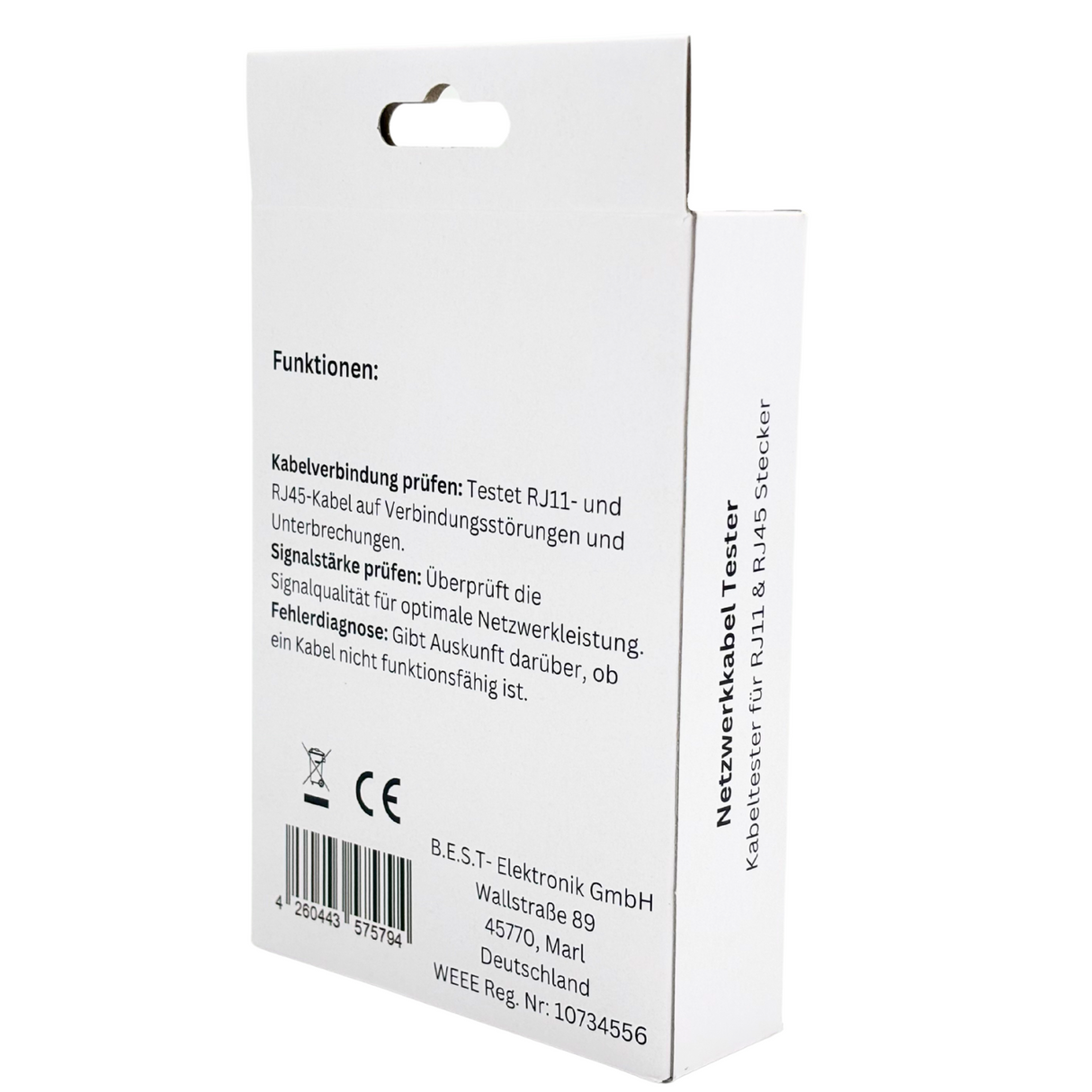Kabeltester Netzwerktester für RJ45 & RJ11 Stecker