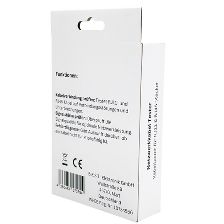 Testeur de câble réseau pour connecteurs RJ45 et RJ11