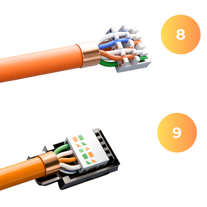 CAT 7 Netzwerkverbinder werkzeuglos STP Kupplung feldkonfektionierbar für Ethernetkabel Verlegekabel LAN Kabel Kabelverbinder