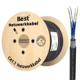 CAT 7 500M Simplex Erdkabel Netzwerkkabel Outdoorkabel LAN Kabel Ethernetkabel S/FTP 10 Gbit/s Kat 7 reines Kupfer PoE+ LSZH Datenkabel