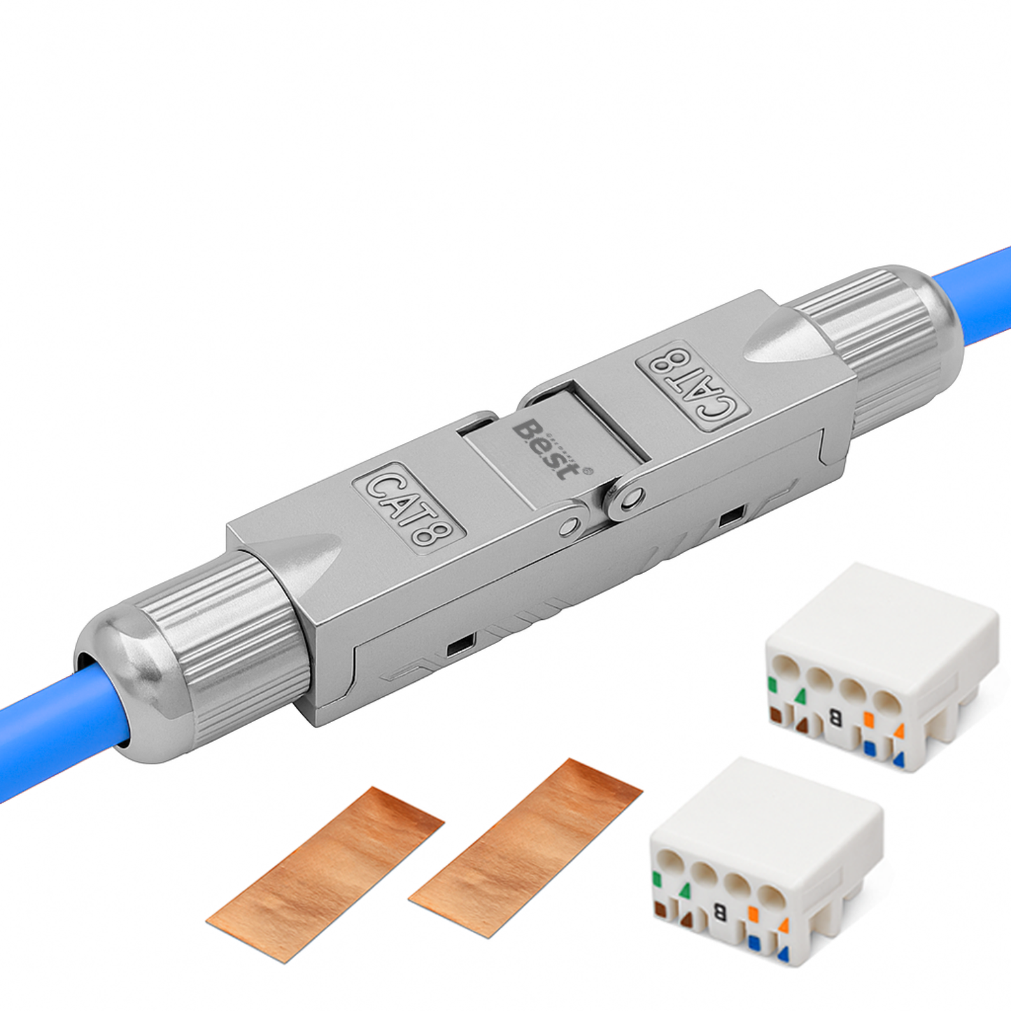 CAT 8 werkzeugloser Netzwerkverbinder LSA STP feldkonfektionierbare Kupplung Adapter für Ethernet LAN Verlegekabel