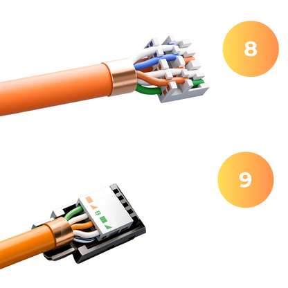 CAT 7 Netzwerkverbinder werkzeuglos STP Kupplung feldkonfektionierbar für Ethernetkabel Verlegekabel LAN Kabel Kabelverbinder
