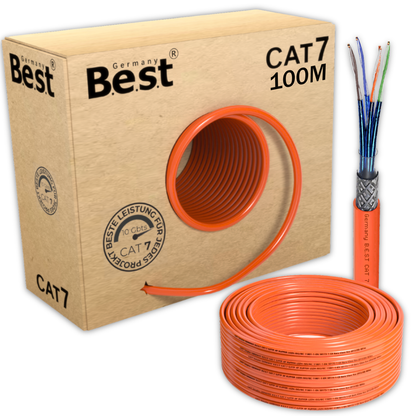 CAT 7 100M Simplex Netzwerkkabel Verlegekabel Kupfer LAN Kabel Ethernetkabel S/FTP 10 Gbit/s Kat 7 reines Kupfer Datenkabel PoE+ LSZH Datenkabel