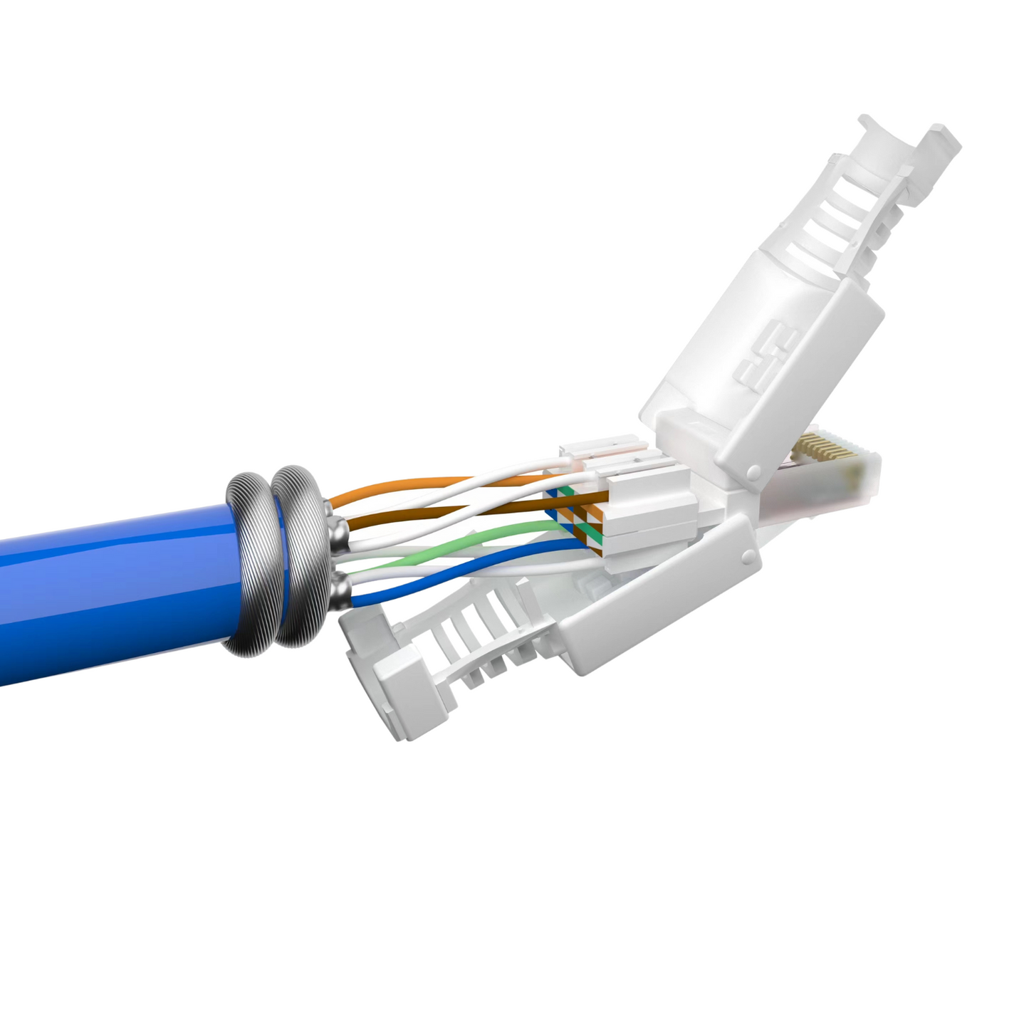 Netzwerkstecker RJ45 CAT6 werkzeugfrei - Werkzeugloser LAN UTP Kabel Stecker für CAT5, CAT6, CAT7 - Geeignet für Verlege- und Patchkabel