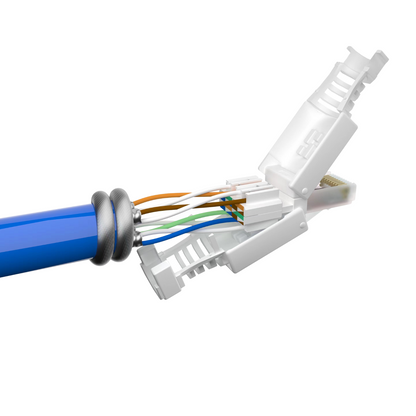 Netzwerkstecker RJ45 CAT6 werkzeugfrei - Werkzeugloser LAN UTP Kabel Stecker für CAT5, CAT6, CAT7 - Geeignet für Verlege- und Patchkabel