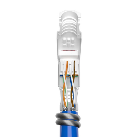 Netzwerkstecker RJ45 CAT7 CAT6 werkzeugfrei weiß - Werkzeugloser LAN UTP Kabel Stecker für CAT5, CAT6, CAT7 - Geeignet für Verlege- und Patchkabel