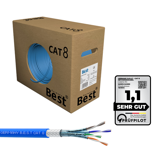 50m CAT 8 Netzwerkkabel Verlegekabel Halogenfrei Installationskabel 40 Gbit/s CAT8 Verkabelung Netzwerk Datenkabel CAT8.1 LAN