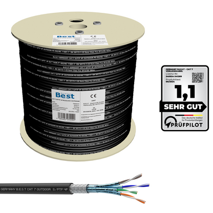 CAT 7 Outdoor Verlegekabel 500m Simplex Gigabit Netzwerkkabel KUPFER