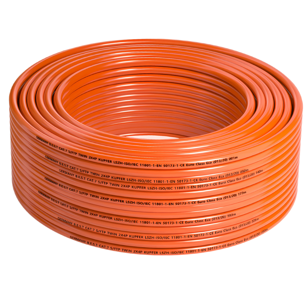 CAT 7 50M Duplex Netzwerkkabel Verlegekabel Kupfer LAN Kabel Ethernetkabel S/FTP 10 Gbit/s Kat 7 reines Kupfer Datenkabel PoE+ LSZH Datenkabel