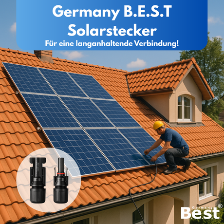 Solarstecker Set inkl. 2 Werkzeuge – Solarpanel Stecker Männlich/Weiblich, IP67 wasserdicht, PV Solarstecker kompatibel mit 4–6 mm² Solarkabel, Stecker für Solaranlage