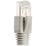 RJ45 Netzwerkstecker Grau für Datenkabel – mit Knickschutz, Einführhilfe & Zugentlastung für CAT6/CAT6A/CAT7 Kabel