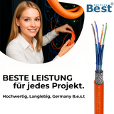 CAT 7 50M Duplex Netzwerkkabel Verlegekabel Kupfer LAN Kabel Ethernetkabel S/FTP 10 Gbit/s Kat 7 reines Kupfer Datenkabel PoE+ LSZH Datenkabel