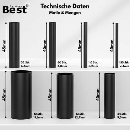 Schrumpfschlauch Set wasserdicht mit Innenkleber, 3:1 Schrumpfverhältnis, PVC hitzebeständig & flammhemmend, für Kabelisolierung, KFZ, Elektrik, Lötstellen, Reparatur, DIY