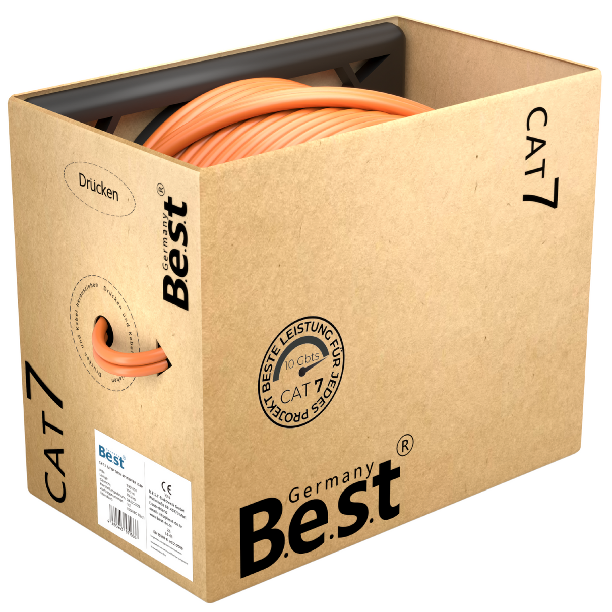 CAT 7 100M Duplex Netzwerkkabel Verlegekabel Kupfer LAN Kabel Ethernetkabel S/FTP 10 Gbit/s Kat 7 reines Kupfer Datenkabel PoE+ LSZH Datenkabel