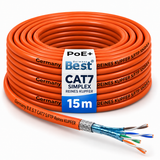 CAT 7 15M Câble réseau simplex Câble de pose Cuivre Câble LAN Câble Ethernet S/FTP 10 Gbit/s Cat 7 cuivre pur Câble de données PoE+ LSZH Câble de données