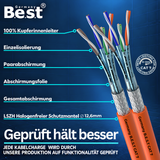 Câble réseau duplex CAT 7 100M Câble d'installation Cuivre Câble LAN Câble Ethernet S/FTP 10 Gbit/s Cat 7 Câble de données en cuivre pur PoE+ Câble de données LSZH