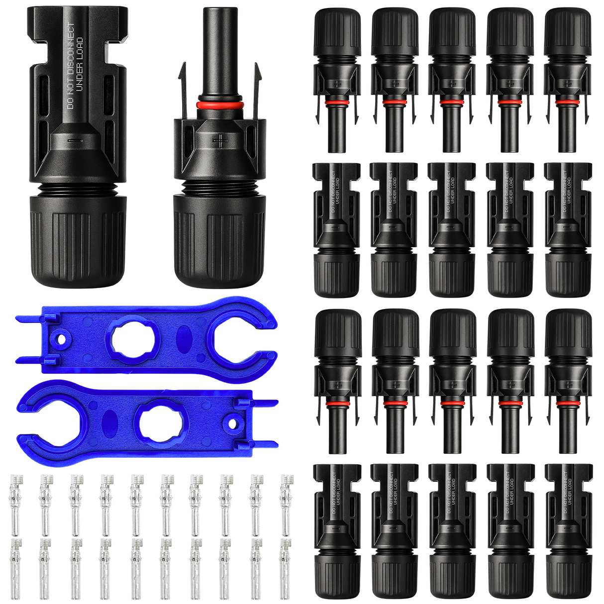 Solarstecker Set inkl. 2 Werkzeuge – Solarpanel Stecker Männlich/Weiblich, IP67 wasserdicht, PV Solarstecker kompatibel mit 4–6 mm² Solarkabel, Stecker für Solaranlage
