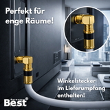 SAT Antennenkabel Koaxialkabel 135 dB Class A+ – Digital HDTV / 4K / 3D / UHD – vergoldet – 1× 90° Winkelstecker & 1x F-Verbinder inkl. – Satellitenkabel für Receiver, Router & Modem