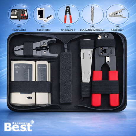 Kit d'outils réseau Pince à sertir Coupe-câbles Testeur de câble Outil d'insertion LSA Dénudeur