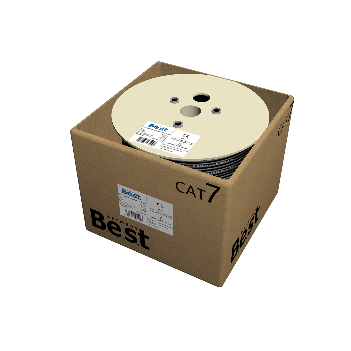 CAT 7 Outdoor Verlegekabel 500m Simplex BEST Gigabit Netzwerkkabel KUPFER